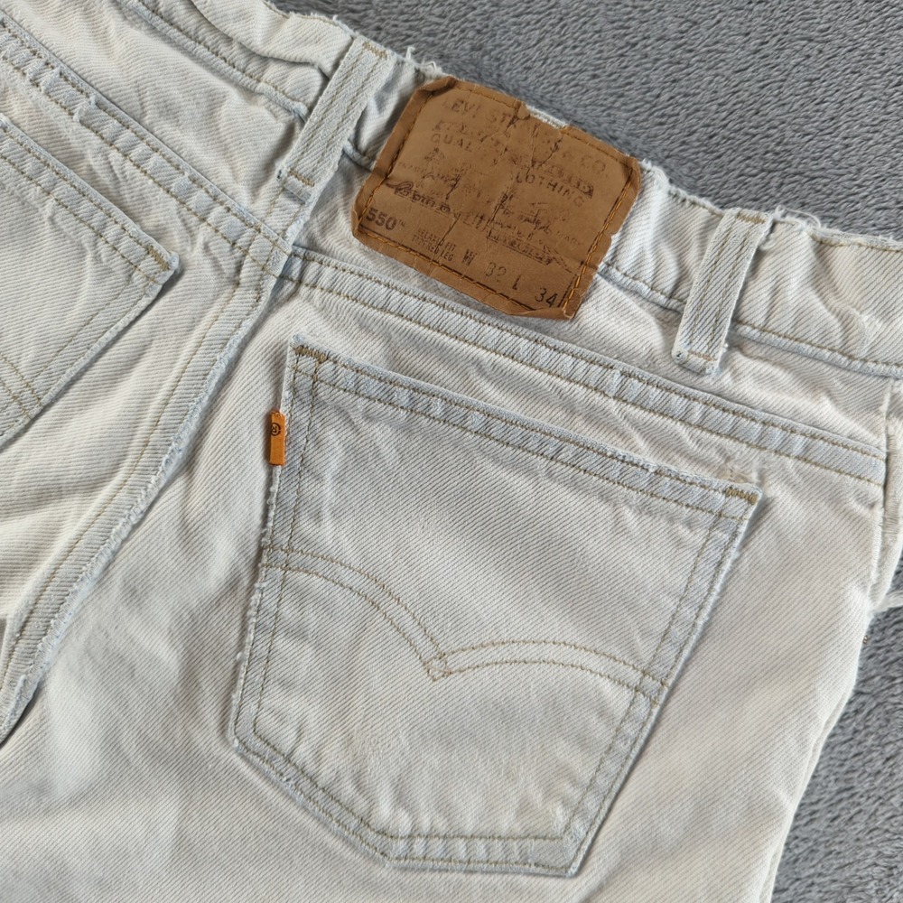 Vintage 94s Levis 550 Jeans 32x34 (Fits 30x34)‎ White Relaxed Wide Made in USA